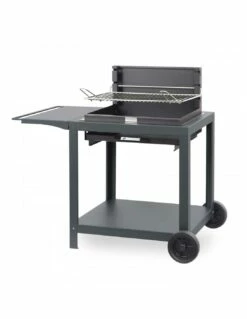 BARBECUE MONTORY ACIER +CHARIOT NOIR - LE MARQUIER